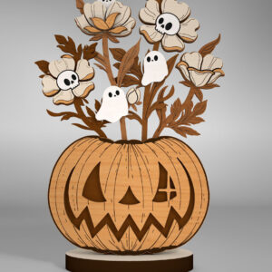 Intra απο ξύλο plywood 3mm-4mm πάχος – Pumpkin Flowers Table Δίασταση  20x20 cm INTRAFABR-110183142