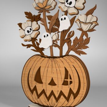 Intra απο ξύλο plywood 3mm-4mm πάχος – Pumpkin Flowers Table Δίασταση  20x20 cm INTRAFABR-110183142 - Image 4