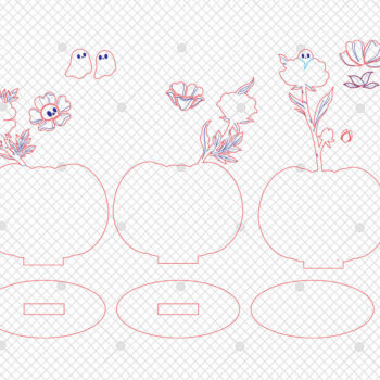 Intra απο ξύλο plywood 3mm-4mm πάχος – Pumpkin Flowers Table Δίασταση  20x20 cm INTRAFABR-110183142 - Image 6