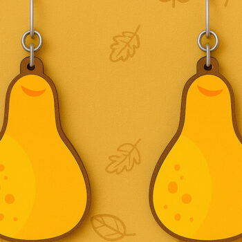 Intra απο ξύλο plywood 3mm-4mm πάχος – Σκουλαρίκια κολοκύθας Δίασταση 5x5 cm INTRAFABR-125310745 - Image 1