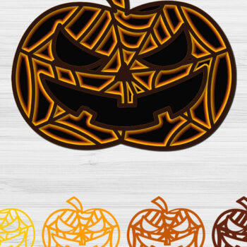 Intra απο ξύλο plywood 3mm-4mm πάχος – Αρχείο 3D πολυστρωματικής κοπής Pumpkin Halloween Δίασταση  20x20 cm INTRAFABR-17693046 - Image 5