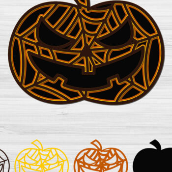 Intra απο ξύλο plywood 3mm-4mm πάχος – Αρχείο 3D πολυστρωματικής κοπής Pumpkin Halloween Δίασταση  20x20 cm INTRAFABR-17693046 - Image 7