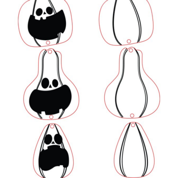 Intra απο ξύλο plywood 3mm-4mm πάχος – Κολοκύθα αποκριάτικο σκουλαρίκι Δίασταση  5x5 cm INTRAFABR-101152009 - Image 2