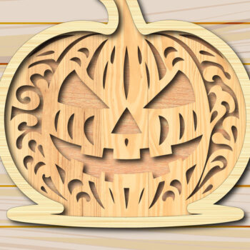 Intra απο ξύλο plywood 3mm-4mm πάχος – Αρχείο σχεδίου κοπής λέιζερ κολοκύθας Halloween Δίασταση  20x20 cm INTRAFABR-118219043 - Image 2