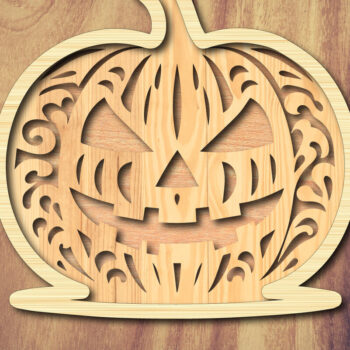 Intra απο ξύλο plywood 3mm-4mm πάχος – Αρχείο σχεδίου κοπής λέιζερ κολοκύθας Halloween Δίασταση  20x20 cm INTRAFABR-118219043 - Image 3