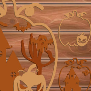 Intra απο ξύλο plywood 3mm-4mm πάχος – Κολοκύθα Halloween κομμένα αρχεία πολλαπλών επιπέδων Δίασταση  20x20 cm INTRAFABR-15610836