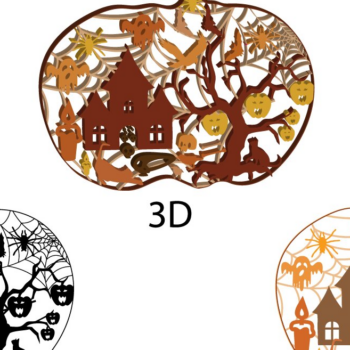 Intra απο ξύλο plywood 3mm-4mm πάχος – Κολοκύθα Halloween Πολυστρωματικά κομμένα αρχεία Δίασταση 20x20 cm INTRAFABR-38804368 - Image 2