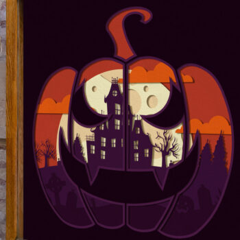 Intra απο ξύλο plywood 3mm-4mm πάχος – PUMPKIN HALLOWEEN Πολυστρωματική κοπή χαρτιού Δίασταση  20x20 cm INTRAFABR-80865925 - Image 3