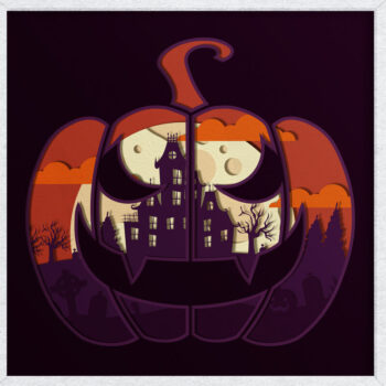 Intra απο ξύλο plywood 3mm-4mm πάχος – PUMPKIN HALLOWEEN Πολυστρωματική κοπή χαρτιού Δίασταση  20x20 cm INTRAFABR-80865925 - Image 5