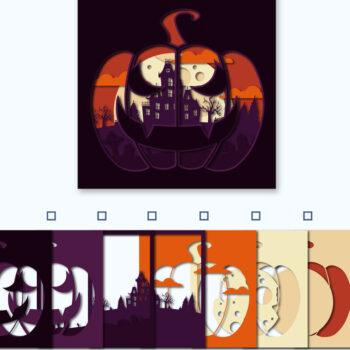 Intra απο ξύλο plywood 3mm-4mm πάχος – PUMPKIN HALLOWEEN Πολυστρωματική κοπή χαρτιού Δίασταση  20x20 cm INTRAFABR-80865925 - Image 9