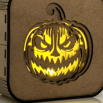 Intra απο ξύλο plywood 3mm-4mm πάχος – Φανάρι σκιών κουτιού αποκριών κολοκύθας Δίασταση 20x20 cm INTRAFABR-106268038 - Image 1