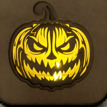 Intra απο ξύλο plywood 3mm-4mm πάχος – Φανάρι σκιών κουτιού αποκριών κολοκύθας Δίασταση 20x20 cm INTRAFABR-106268038 - Image 2