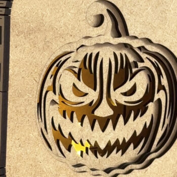 Intra απο ξύλο plywood 3mm-4mm πάχος – Φανάρι σκιών κουτιού αποκριών κολοκύθας Δίασταση 20x20 cm INTRAFABR-106268038 - Image 3