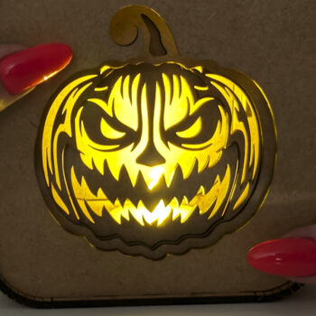 Intra απο ξύλο plywood 3mm-4mm πάχος – Φανάρι σκιών κουτιού αποκριών κολοκύθας Δίασταση 20x20 cm INTRAFABR-106268038 - Image 6