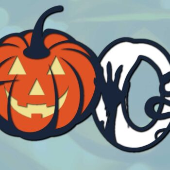 Intra απο ξύλο plywood 3mm-4mm πάχος – Σετ κολοκύθας Jack O Lantern BOO Δίασταση  20x20 cm INTRAFABR-78198642 - Image 1