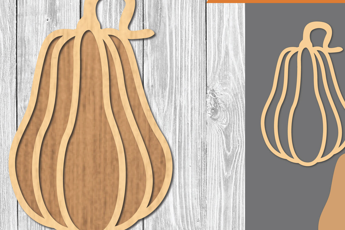 Intra απο ξύλο plywood 3mm-4mm πάχος – Διακόσμηση κοπής με λέιζερ κολοκύθας 1 Δίασταση  20x20 cm INTRAFABR-109511558