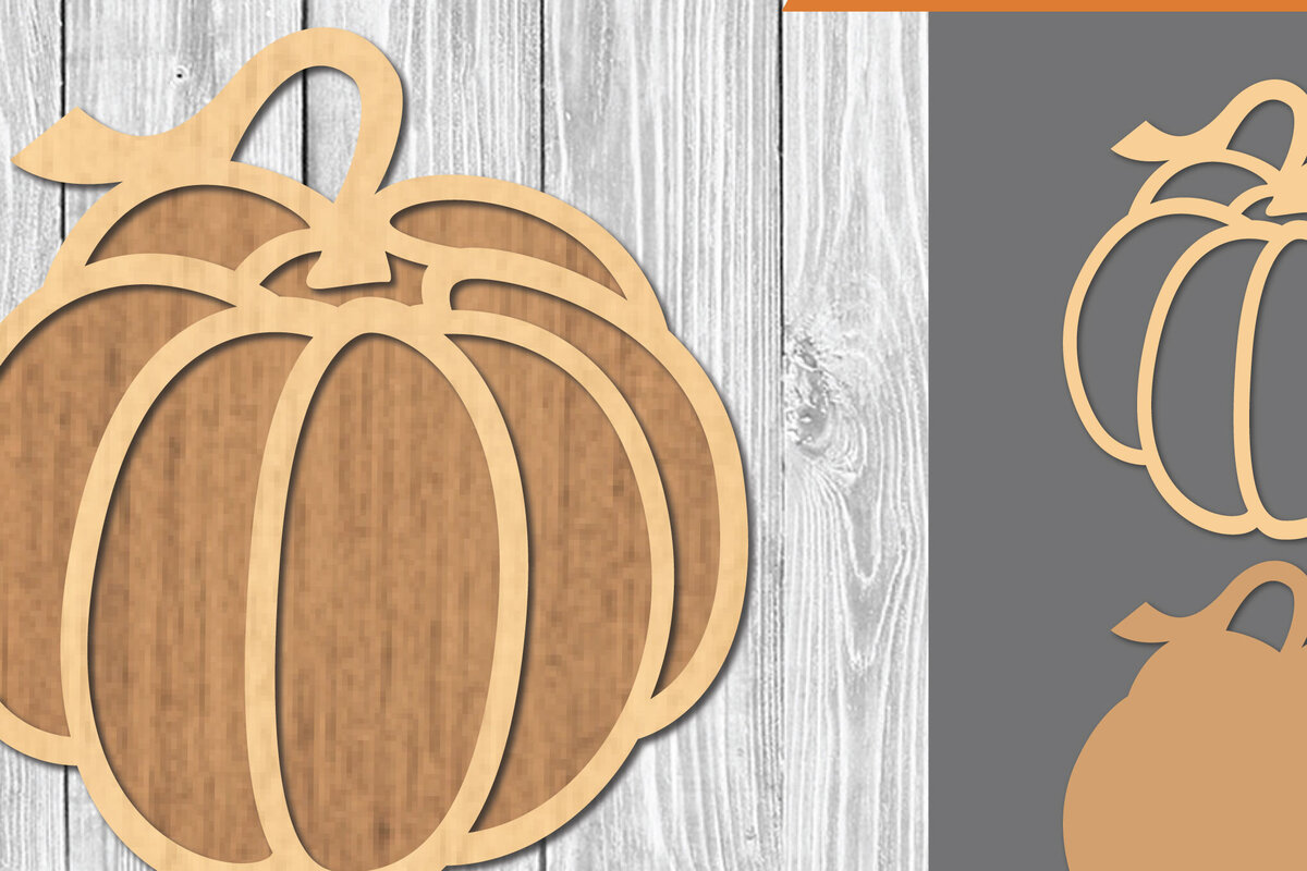 Intra απο ξύλο plywood 3mm-4mm πάχος – Διακόσμηση κοπής με λέιζερ κολοκύθας 2 Δίασταση  20x20 cm INTRAFABR-109511587