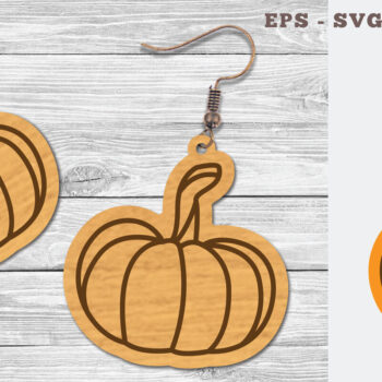 Intra απο ξύλο plywood 3mm-4mm πάχος – Σκουλαρίκια με λέιζερ κολοκύθας 1 Δίασταση  5x5 cm INTRAFABR-107200628 - Image 1