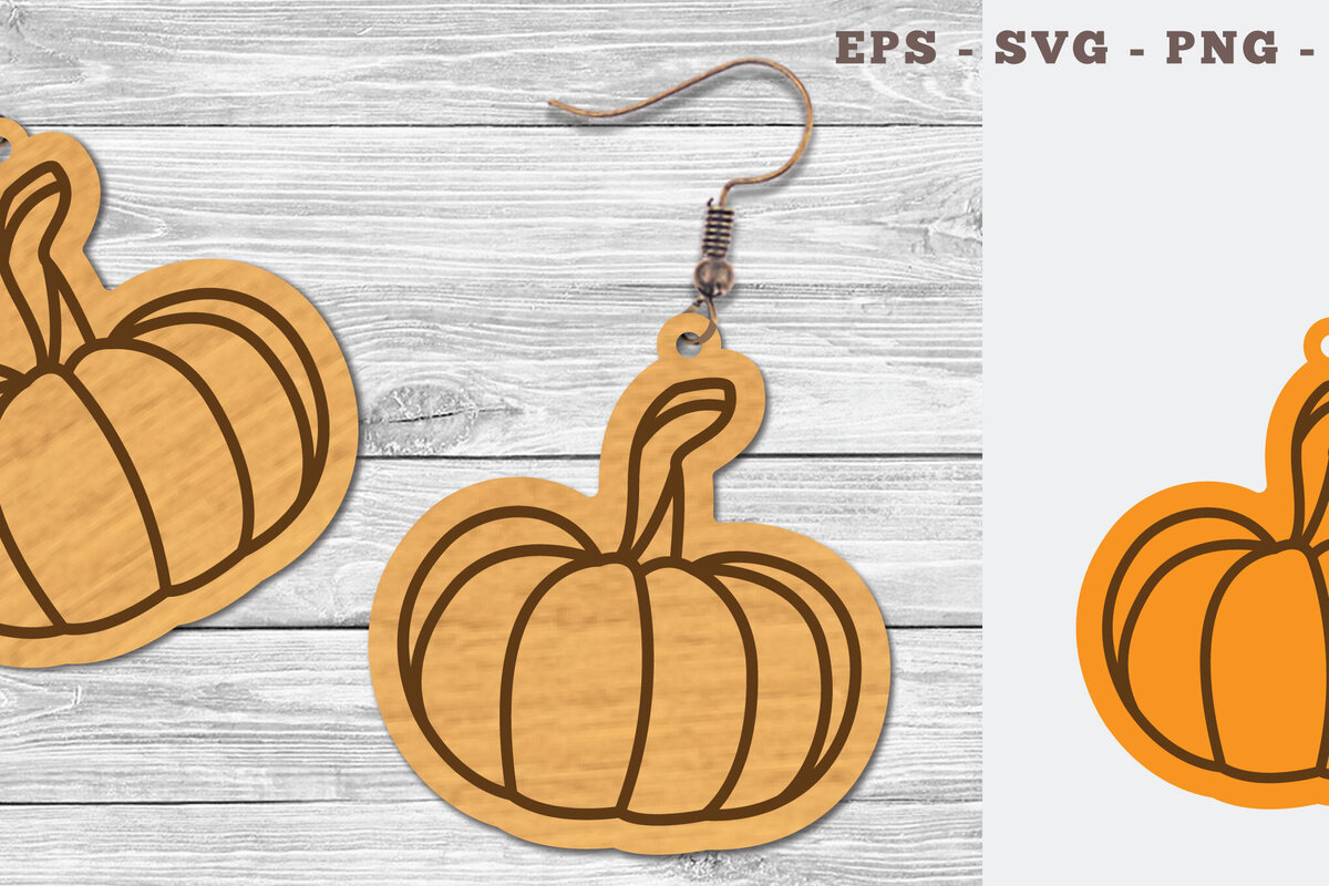 Intra απο ξύλο plywood 3mm-4mm πάχος – Σκουλαρίκια με λέιζερ κολοκύθας 1 Δίασταση  5x5 cm INTRAFABR-107200628