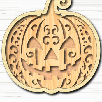 Intra απο ξύλο plywood 3mm-4mm πάχος – Αρχείο κοπής λέιζερ κολοκύθας για το Halloween Δίασταση  20x20 cm INTRAFABR-118219272 - Image 2