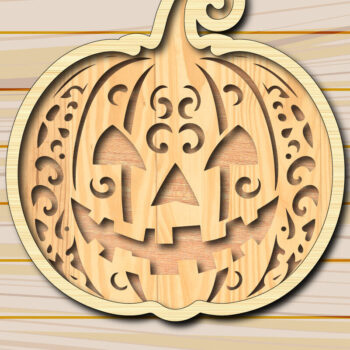 Intra απο ξύλο plywood 3mm-4mm πάχος – Αρχείο κοπής λέιζερ κολοκύθας για το Halloween Δίασταση  20x20 cm INTRAFABR-118219272 - Image 3