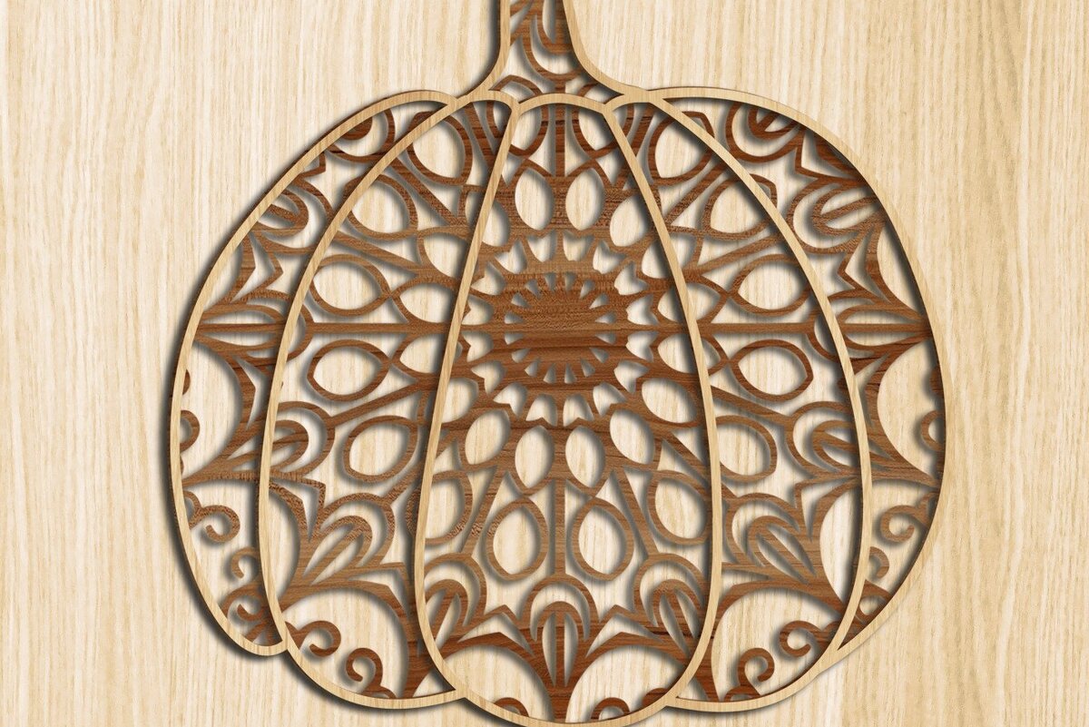 Intra απο ξύλο plywood 3mm-4mm πάχος – Κολοκύθα Layered Laser/Ξυλοκόψιμο Δίασταση  20x20 cm INTRAFABR-35327300