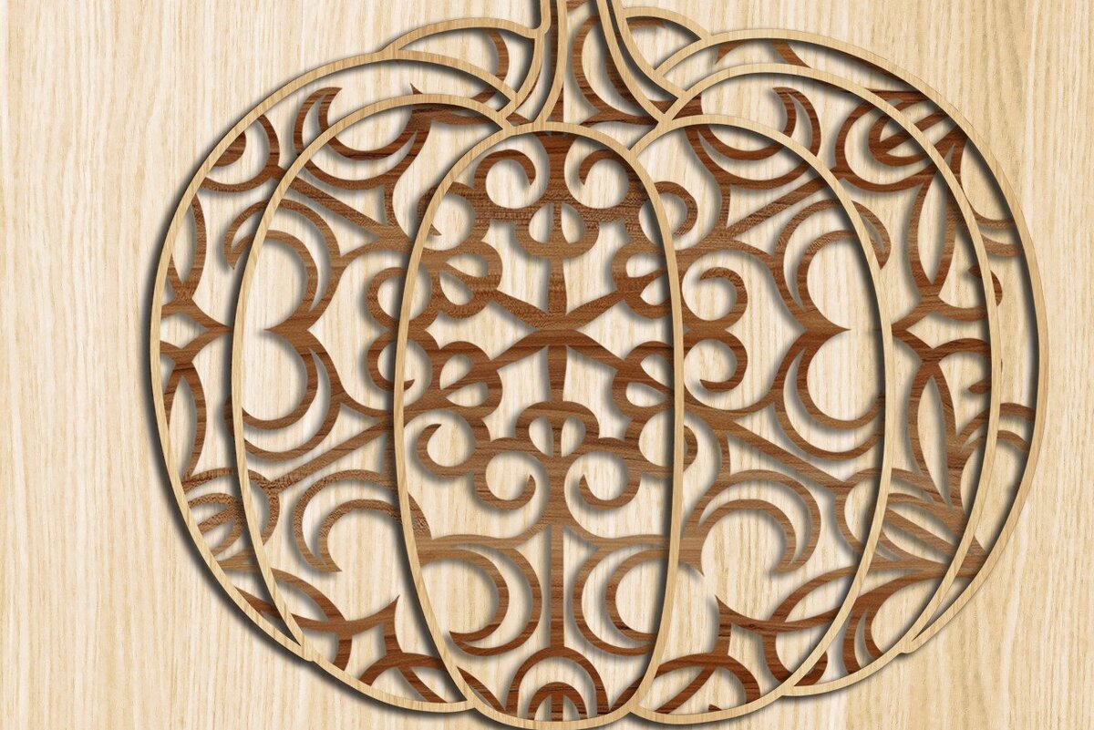 Intra απο ξύλο plywood 3mm-4mm πάχος – Κολοκύθα Layered Laser/Ξυλοκόψιμο Δίασταση  20x20 cm INTRAFABR-35327311