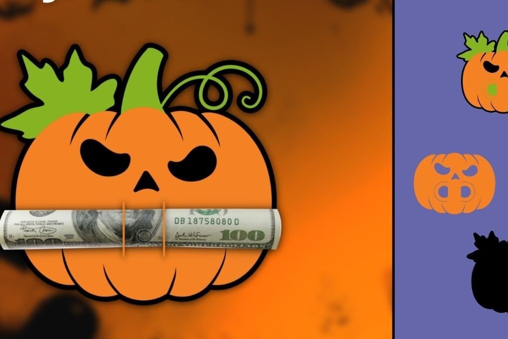 Intra απο ξύλο plywood 3mm-4mm πάχος – Pumpkin Money Holder Card Δίασταση  20x20 cm INTRAFABR-36512810