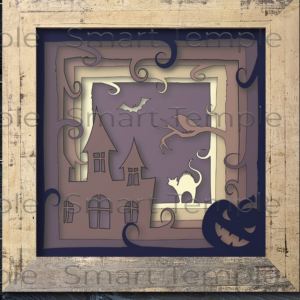 Intra απο ξύλο plywood 3mm-4mm πάχος – Pumpkin Multilayered, Halloween 3d Δίασταση  20x20 cm INTRAFABR-76669776