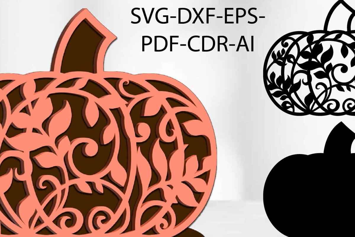 Intra απο ξύλο plywood 3mm-4mm πάχος – Κολοκύθα σε βάση μοντέλο κοπής με λέιζερ Δίασταση  20x20 cm INTRAFABR-106130004