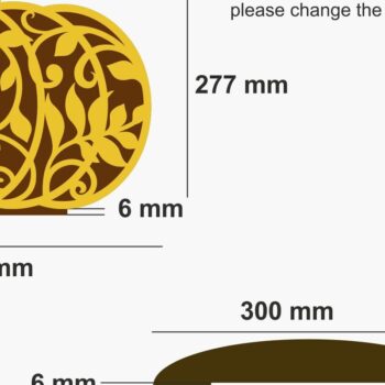 Intra απο ξύλο plywood 3mm-4mm πάχος – Κολοκύθα σε βάση μοντέλο κοπής με λέιζερ Δίασταση  20x20 cm INTRAFABR-106130004 - Image 2