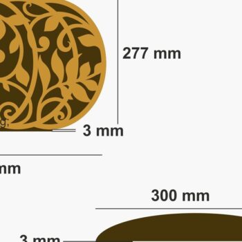 Intra απο ξύλο plywood 3mm-4mm πάχος – Κολοκύθα σε βάση μοντέλο κοπής με λέιζερ Δίασταση  20x20 cm INTRAFABR-106130004 - Image 3