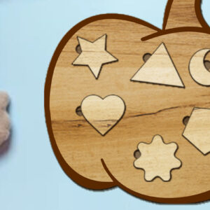 Intra απο ξύλο plywood 3mm-4mm πάχος – Παζλ σε σχήμα κολοκύθας για παιδιά, κομμένο αρχείο Δίασταση 20x20 cm INTRAFABR-88105494