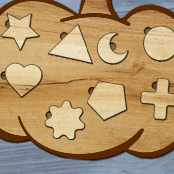 Intra απο ξύλο plywood 3mm-4mm πάχος – Παζλ σε σχήμα κολοκύθας για παιδιά, κομμένο αρχείο Δίασταση  20x20 cm INTRAFABR-88105494 - Image 2