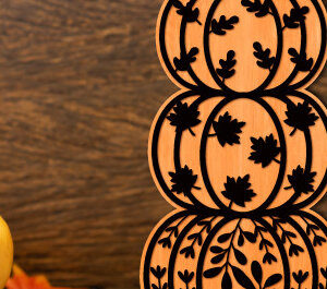 Intra απο ξύλο plywood 3mm-4mm πάχος – Pumpkin Stack Laser Cit Δίασταση  20x20 cm INTRAFABR-101469860