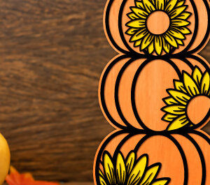 Intra απο ξύλο plywood 3mm-4mm πάχος – Pumpkin Stack Laser Cit Δίασταση  20x20 cm INTRAFABR-101469837