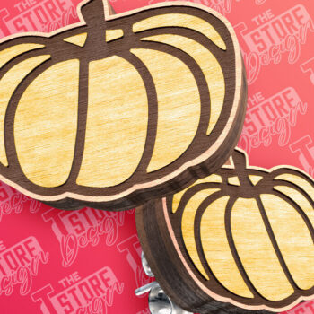 Intra απο ξύλο plywood 3mm-4mm πάχος – Σκουλαρίκια κολοκύθας με κούμπωμα λέιζερ Δίασταση 5x5 cm INTRAFABR-83536091 - Image 1