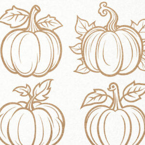 Intra απο ξύλο plywood 3mm-4mm πάχος – Πακέτο κολοκύθας, φθινοπωρινό περίγραμμα κολοκύθας Δίασταση  20x20 cm INTRAFABR-82434649