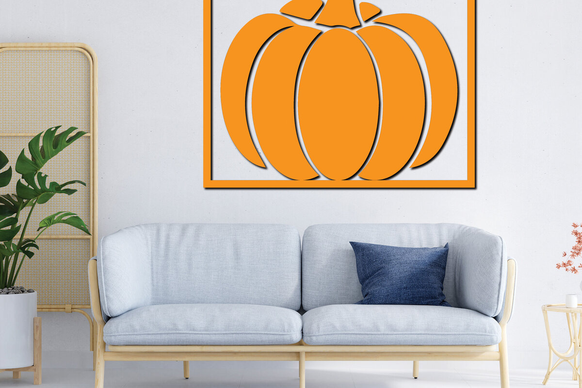 Intra απο ξύλο plywood 3mm-4mm πάχος –  κοπής με λέιζερ διακόσμηση τοίχου κολοκύθας 1 Δίασταση  40x30 cm INTRAFABR-78471063