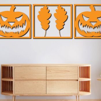 Intra απο ξύλο plywood 3mm-4mm πάχος –  κοπής με λέιζερ διακόσμηση τοίχου κολοκύθας 2 Δίασταση  40x30 cm INTRAFABR-78471149 - Image 2