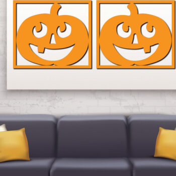 Intra απο ξύλο plywood 3mm-4mm πάχος –  κοπής με λέιζερ διακόσμηση τοίχου κολοκύθας 2 Δίασταση  40x30 cm INTRAFABR-78471110 - Image 3