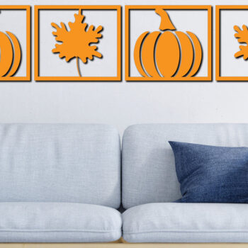 Intra απο ξύλο plywood 3mm-4mm πάχος –  κοπής με λέιζερ διακόσμηση τοίχου κολοκύθας 4 Δίασταση  40x30 cm INTRAFABR-78471196 - Image 1