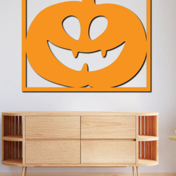 Intra απο ξύλο plywood 3mm-4mm πάχος –  κοπής με λέιζερ διακόσμηση τοίχου κολοκύθας 5 Δίασταση  40x30 cm INTRAFABR-78697266 - Image 2