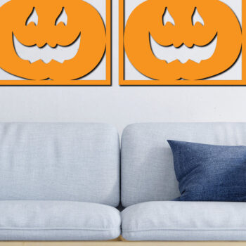 Intra απο ξύλο plywood 3mm-4mm πάχος –  κοπής με λέιζερ διακόσμηση τοίχου κολοκύθας 6 Δίασταση  40x30 cm INTRAFABR-78697309 - Image 2