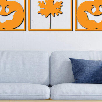 Intra απο ξύλο plywood 3mm-4mm πάχος –  κοπής με λέιζερ διακόσμηση τοίχου κολοκύθας 7 Δίασταση  40x30 cm INTRAFABR-78697360 - Image 1