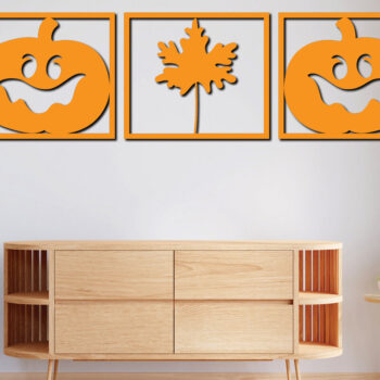 Intra απο ξύλο plywood 3mm-4mm πάχος –  κοπής με λέιζερ διακόσμηση τοίχου κολοκύθας 7 Δίασταση  40x30 cm INTRAFABR-78697360 - Image 3