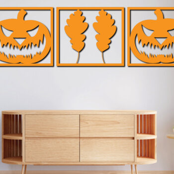 Intra απο ξύλο plywood 3mm-4mm πάχος – Διακόσμηση τοίχου κολοκύθας Πακέτο Cut Laser Δίασταση  40x30 cm INTRAFABR-74831552 - Image 4