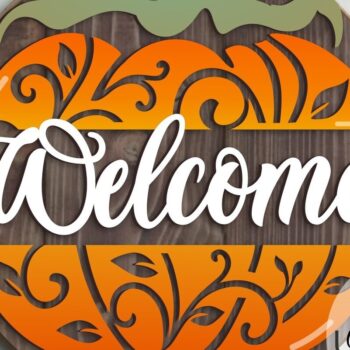 Intra απο ξύλο plywood 3mm-4mm πάχος – Κρεμάστρα πόρτας καλωσορίσματος κολοκύθας Δίασταση 20x20 cm INTRAFABR-123624478 - Image 1