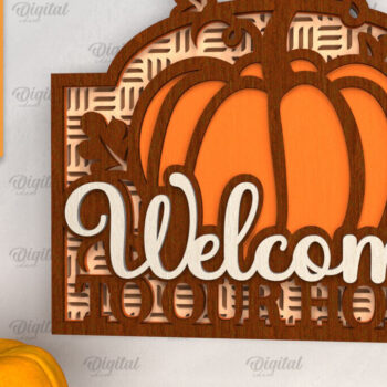 Intra απο ξύλο plywood 3mm-4mm πάχος – κοπής με λέιζερ καλωσορίσματος κολοκύθας Δίασταση 20x20 cm INTRAFABR-102901150 - Image 1