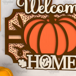 Intra απο ξύλο plywood 3mm-4mm πάχος – κοπής με λέιζερ καλωσορίσματος κολοκύθας Δίασταση 20x20 cm INTRAFABR-102901179